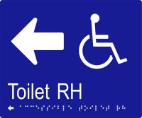 Accessible Toilet RH & Arrow w Braille