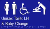 Unisex Accessible Toilet LH & Baby Change w Braille