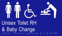 Unisex Accessible Toilet RH & Baby Change w Braille