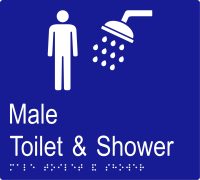 Male Toilet & Shower w Braille