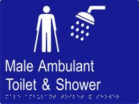 Male Ambulant Toilet & Shower w Braille