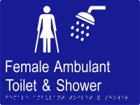 Female Ambulant Toilet & Shower w Braille