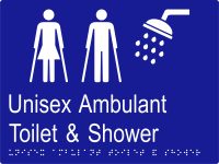 Unisex Ambulant Toilet & Shower w Braille