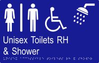 Unisex Accessible Toilets RH & Shower w Braille