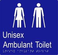 Unisex Ambulant Toilet w Braille