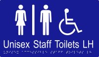 Unisex Accessible Staff Toilets LH w Braille