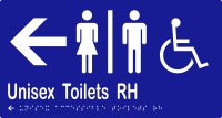 Unisex Accessible Toilets RH & Arrow w Braille