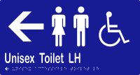 Unisex Accessible Toilet LH & Arrow w Braille